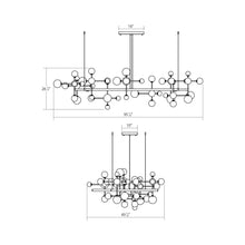 Load image into Gallery viewer, Nebula™ Zig Zag LED Pendant Light - line drawing.
