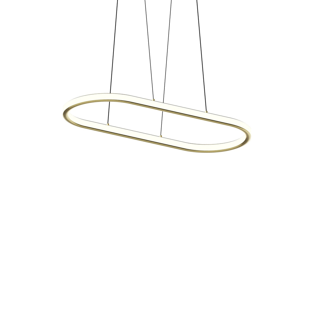Luna Racetrack LED Pendant Light in Brass (Small).