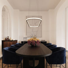 Load image into Gallery viewer, Luna Racetrack LED Pendant Light in dining room.

