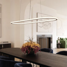 Load image into Gallery viewer, Luna Racetrack LED Pendant Light in dining room.
