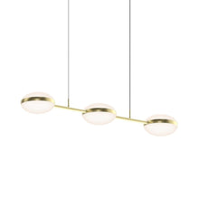 Load image into Gallery viewer, Pillows LED Pendant Light in Brass (3-Light Linear).
