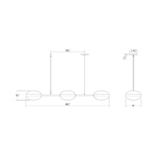 Load image into Gallery viewer, Pillows LED Pendant Light - line drawing.
