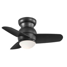 Load image into Gallery viewer, Spacesaver LED Ceiling Fan in Coal/Etched Opal.
