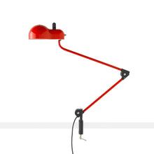 Load image into Gallery viewer, Topo Clamp Table Lamp in Red.

