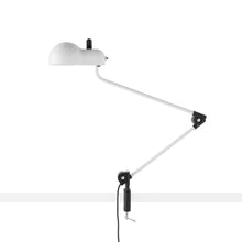 Load image into Gallery viewer, Topo Clamp Table Lamp in White.
