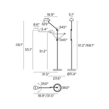 Load image into Gallery viewer, Topo Floor Lamp - line drawing.

