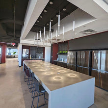 Load image into Gallery viewer, Acrylic LED Pendant Light in office.
