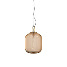 Load image into Gallery viewer, Max Pendant Light in Brushed Brass/Amber (17.5-Inch).
