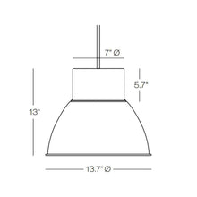 Load image into Gallery viewer, Metro LED Pendant Light - line drawing.
