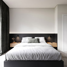 Load image into Gallery viewer, Suspenders® Standard Single LED Wall Light in bedroom.
