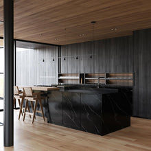 Load image into Gallery viewer, Suspenders® Tier Linear LED Pendant Light in kitchen.
