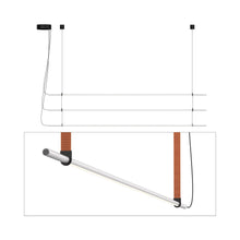 Load image into Gallery viewer, T.O. LED Pendant Light in Matte Light Grey/Burnt Orange (3-Light).
