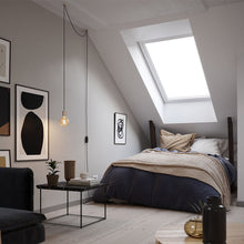 Load image into Gallery viewer, Gaia Plug-In Pendant Light in bedroom.

