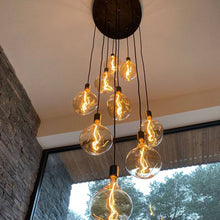 Load image into Gallery viewer, Nine Multi Light Pendant Light in Detail.
