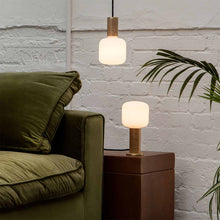 Load image into Gallery viewer, Oblo Medium Base T40 Type LED Bulb in living room.
