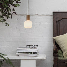 Load image into Gallery viewer, Oblo Pendant Light in bathroom.
