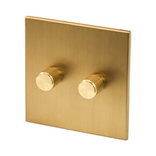 Load image into Gallery viewer, Rotary Wall Dimmer in Brass (Double Rotary).
