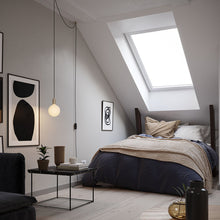 Load image into Gallery viewer, Sphere IV Plug-In Pendant Light in bedroom.
