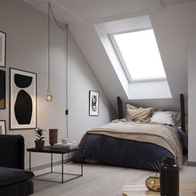 Load image into Gallery viewer, Voronoi I Plug-In Pendant Light in bedroom.
