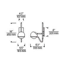 Load image into Gallery viewer, Crosby LED Wall Light - line drawing.
