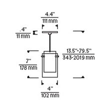 Load image into Gallery viewer, Echo Pendant Light - line drawing.
