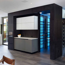 Load image into Gallery viewer, ELEMENT 3-Inch Square Bevel Recessed Trim in living room.
