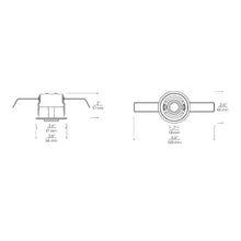 Load image into Gallery viewer, ENTRA Niche 2-Inch Round LED Adjustable Downlight Recessed Housing - line drawing.
