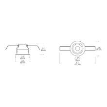 Load image into Gallery viewer, ENTRA Niche 2-Inch Round LED Fixed Downlight Recessed Housing - line drawing.
