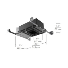 Load image into Gallery viewer, Entra 3-Inch LED Adjustable and Wall Wash Recessed Housing - line drawing.
