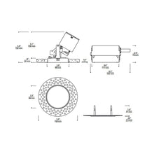 Load image into Gallery viewer, Entra 3-Inch Round Non-IC Rated LED Adjustable and Wall Wash Remodel Recessed Housing - line drawing.
