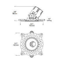 Load image into Gallery viewer, Entra CL 3-Inch Round Non-IC Rated LED Wall Wash Remodel Recessed Housing - line drawing.
