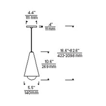 Load image into Gallery viewer, Joni LED Pendant Light - line drawing.
