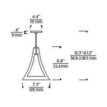 Load image into Gallery viewer, Melrose II Low Voltage Pendant Light - line drawing.
