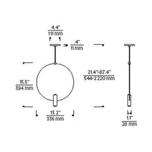 Load image into Gallery viewer, Mini Layla LED Low Voltage Pendant Light - line drawing.
