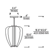 Load image into Gallery viewer, Mini Nyra LED Pendant Light - line drawing.

