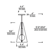 Load image into Gallery viewer, Mini Orbel Pyramid LED Low Voltage Pendant Light - line drawing.
