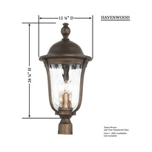 Load image into Gallery viewer, Havenwood Outdoor Post Light - Line Drawing.
