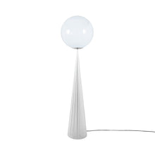 Load image into Gallery viewer, Globe Fat LED Floor Lamp in Opal/Silver.
