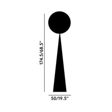 Load image into Gallery viewer, Globe Fat LED Floor Lamp - line drawing.
