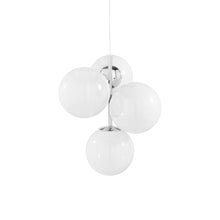Load image into Gallery viewer, Globe LED Mini Chandelier in Opal/Silver.
