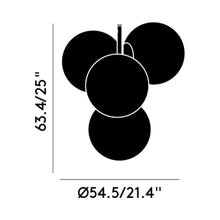 Load image into Gallery viewer, Globe LED Mini Chandelier - line drawing.
