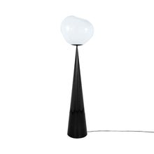 Load image into Gallery viewer, Melt Cone Fat LED Floor Lamp in Opal/Black.
