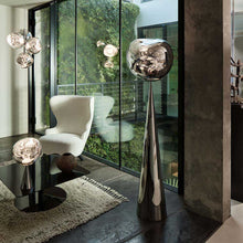 Load image into Gallery viewer, Melt Cone Fat LED Floor Lamp in living room.
