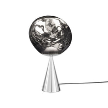 Load image into Gallery viewer, Melt Cone Fat LED Table Lamp in Silver/Silver.
