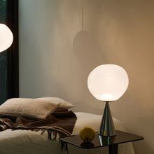 Load image into Gallery viewer, Melt Cone Fat LED Table Lamp in bedroom.
