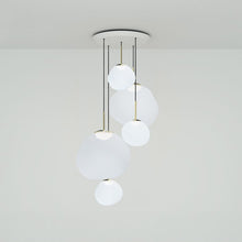 Load image into Gallery viewer, Melt Large LED Pendant Light in Opal/Gold.
