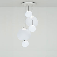 Load image into Gallery viewer, Melt Large LED Pendant Light in Opal/Silver.
