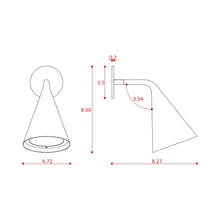 Load image into Gallery viewer, Gordon Recessed Wall Light - line drawing.
