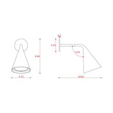 Load image into Gallery viewer, Gordon Recessed Wall Light - line drawing.
