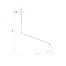 Load image into Gallery viewer, Gordon Telescopic Flush Mount Ceiling Light - line drawing.
